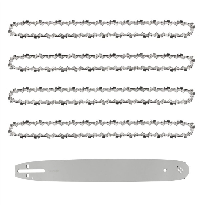 Guide de 40cm avec 4 Chaînes de Tronçonneuses, 57 Maillons / Entraineurs, Pas de 3/8