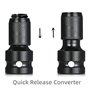 Pomlink Lot de 2 adaptateurs 1/2" carré à 1/4" hexagonal, convertisseur de mandrin à libération rapide pour clé à cliquet à impa