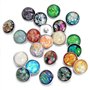 Soleebee 24 pcs Bouton Pression en Cristal Coquille Opale Bijoux Charms de 20mm
