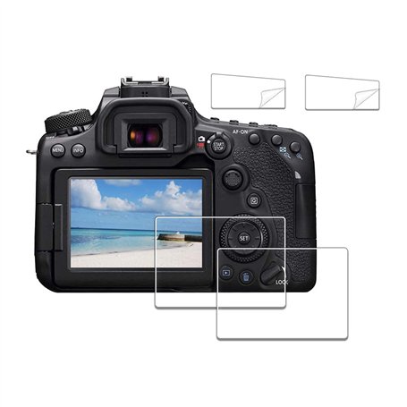 iDaPro [2Pcs Protection d'Ecran pour Canon EOS 70D 80D 90D+[2Pcs] PET Protecteur d'écran du supérieur