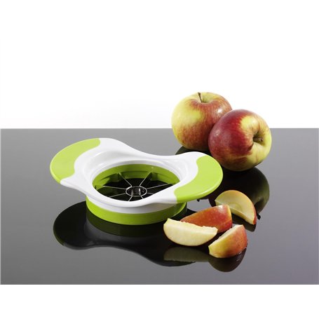 Stone&Stone Coupe Pomme Inox Professionnel avec 8 Lames Acier Inoxydable | Éplucheur de Pomme avec Levier Anti Trognon | Design