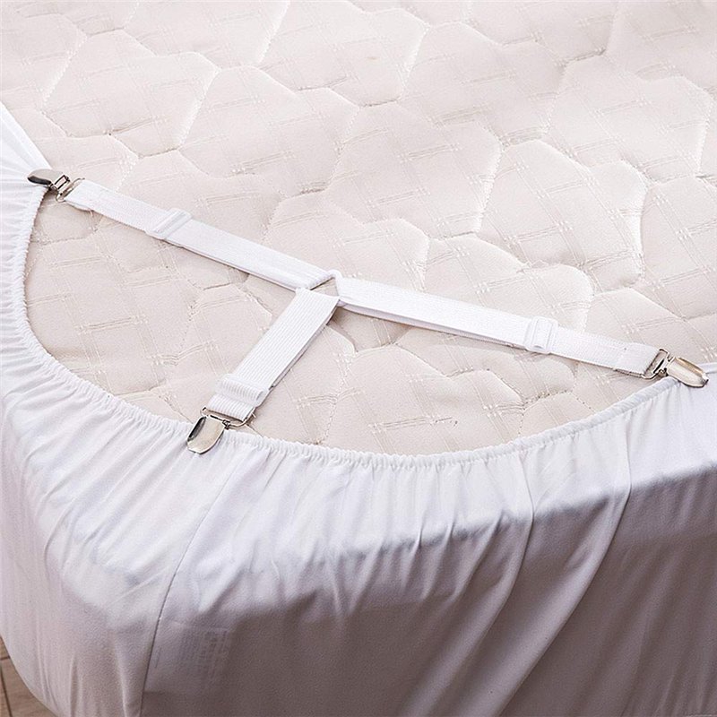 Image secondaire de Felly Sangles pour Draps de Lit 4 Pièces Attache Drap Housse Triangle Attache Matelas élastique Tendeur de Draps Réglable Bretel