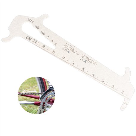ShiSheng Jauge de Chaîne de Vélo 1 Pcs Testeur d'usure de Chaîne de Vélo en Acier Inoxydable Indicateur de Chaîne de Vélo Règle