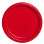 Unique Party- Assiettes en Carton Écologiques-18 cm-Couleur Rouge-Paquet de 20