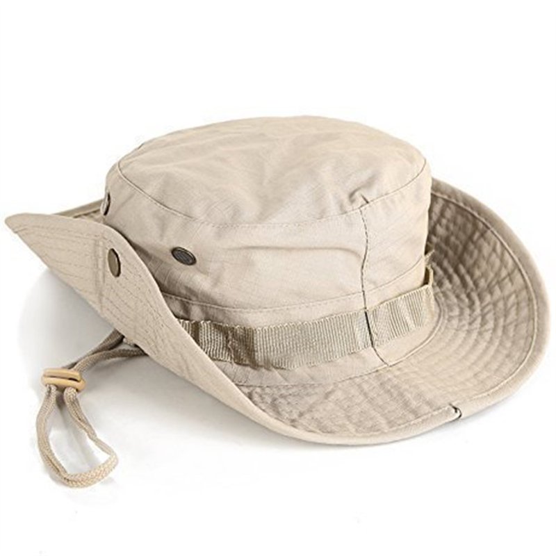 Amoyeric Unisexe Chapeau de Soleil Chapeau de Brousse Chapeau de Protection pour pêcheur Voyager Pêche Chapeau Anti-UV (Khaki)