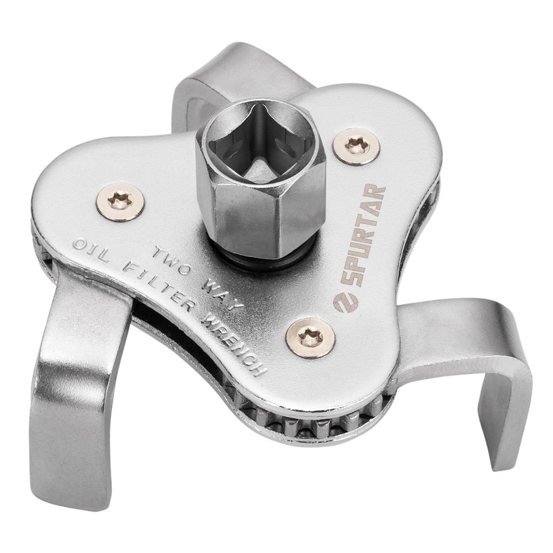 Spurtar Clé filtre à Huile 3 Bras Réglable Cle Filtre a Huile Universel Pour Diamètre 64mm-116mm Réglable Deux Direction