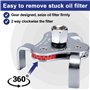 Spurtar Clé filtre à Huile 3 Bras Réglable Cle Filtre a Huile Universel Pour Diamètre 64mm-116mm Réglable Deux Direction