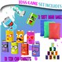 THE TWIDDLERS 13 Pièces Jeu de Fête Chamboule Tout avec Coffret Cadeau pour Enfants & Adultes - 10 Boîtes Conserve Métal & 3 Sac