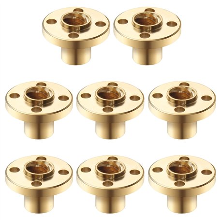 Aipaide 8 Pièces T8 Écrou Vis Trapézoïdal en Laiton Résistant à la Corrosion pour 8mm Fil Tige Filetée RepRap i3 3D Imprimante Z