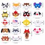 HONGXIN-SHOP Masques pour Enfants Feutre Masques d'animaux avec Corde Élastique pour Cadeaux de Fête Masquerade D'anniversaire N