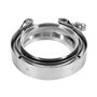 pince en bande V, Qiilu Pinces à bande en V, 3" Collier de serrage fixation pour tuyau pot silencieux d'échappement en acier ino