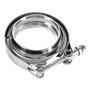pince en bande V, Qiilu Pinces à bande en V, 3" Collier de serrage fixation pour tuyau pot silencieux d'échappement en acier ino