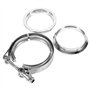 pince en bande V, Qiilu Pinces à bande en V, 3" Collier de serrage fixation pour tuyau pot silencieux d'échappement en acier ino
