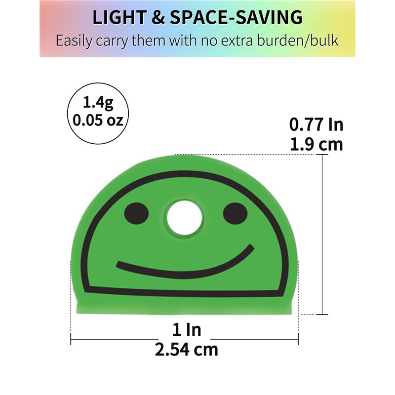 Image secondaire de Uniclife 24 PCS 2.5 cm Couvre Clef de Capuchon Clé Identificateurs de Clés à Visage Souriant Marqueurs pour Clés Standard Plates
