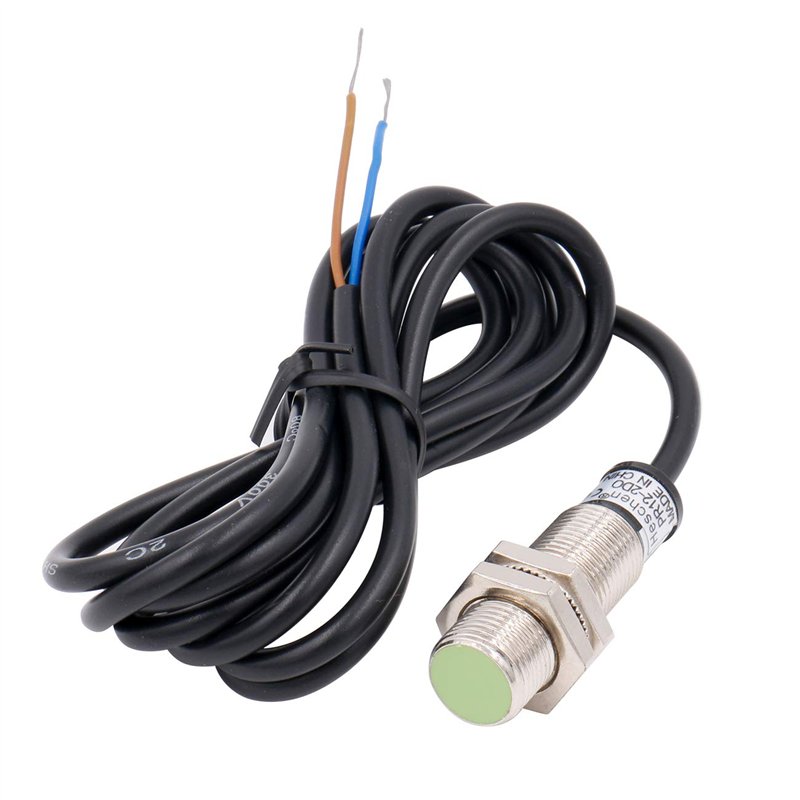 Heschen Interrupteur de capteur de proximité inductif, PR12-2DO, type cylindrique, DC 12-24 V, 2 fils, NO (normalement ouvert), 