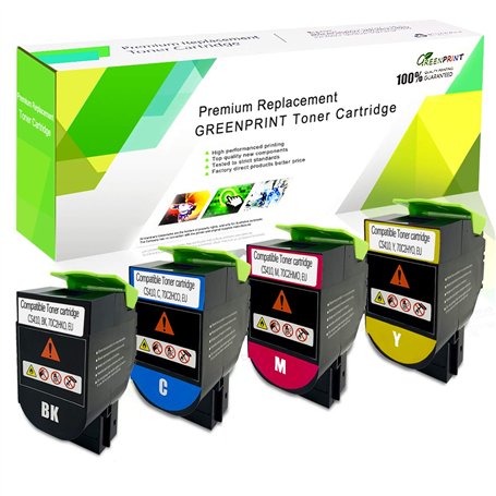 GREENPRINT Cartouches de Toner Compatibles 4 Couleurs CS310 CS410 CS510 Haute Capacité 4000 Pages BK