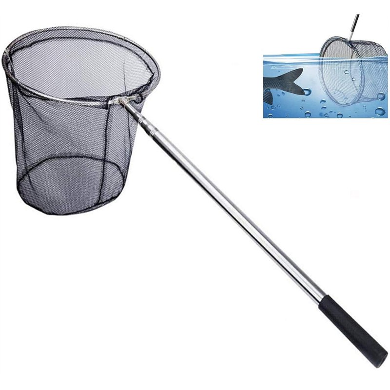 Epuisette Peche, Xndryan 180cm Long Manche Téléscopique Filet Pêche, Epuisette Carpe, Epuisette Truite