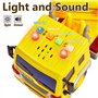 HERSITY Camion Chantier Enfant avec Son et Lumière Tracteur Jouet de Plage, Camion de Construction Cadeau pour Enfant Garçon Fil