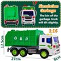 HERSITY Camion Poubelle Jouet Enfant avec Son et lumière, Gros Camion Jouet Voiture à Friction Véhicule Educatifs Cadeau pour 3 