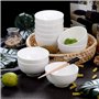 Lawei Lot de 12 Bol Porcelaine Bols à Dessert Bols de Crème Glacée pour Snack Céréales Soupe Riz Vaisselles Céramique - Blanc, 3