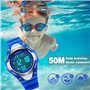Montre digitale style sport pour enfants, rétroéclairée LED, avec alarme et chronomètre, étanche, idéale pour les activités de p