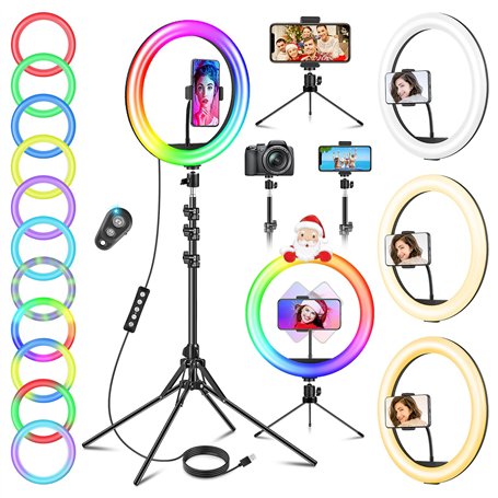 GerTong 11.5'' Ring Light avec Trépied Grand