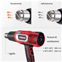 TEENO Décapeur thermique 2000W Pistolet à Air Chaud coffret avec 8 accessoires