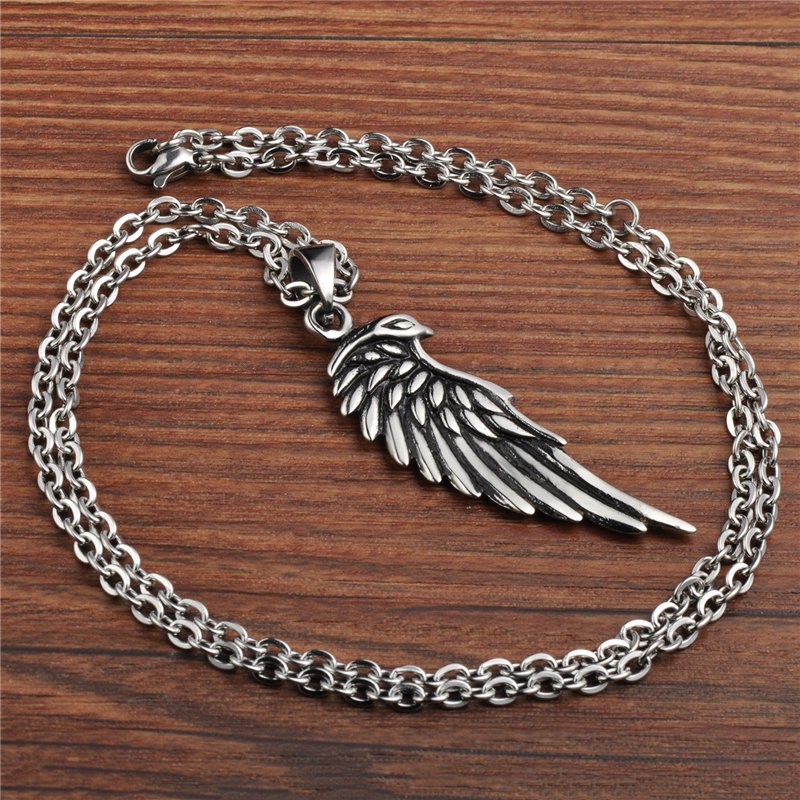 Image secondaire de Feilok Pendentif en acier inoxydable ailes d’aigle, pour homme