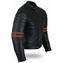 Bikers Gear UK Veste de Moto Couleur Black & Oxblood en Cuir Travaille Blouson modèle Café Racer Hybrid avec Protection approuvé