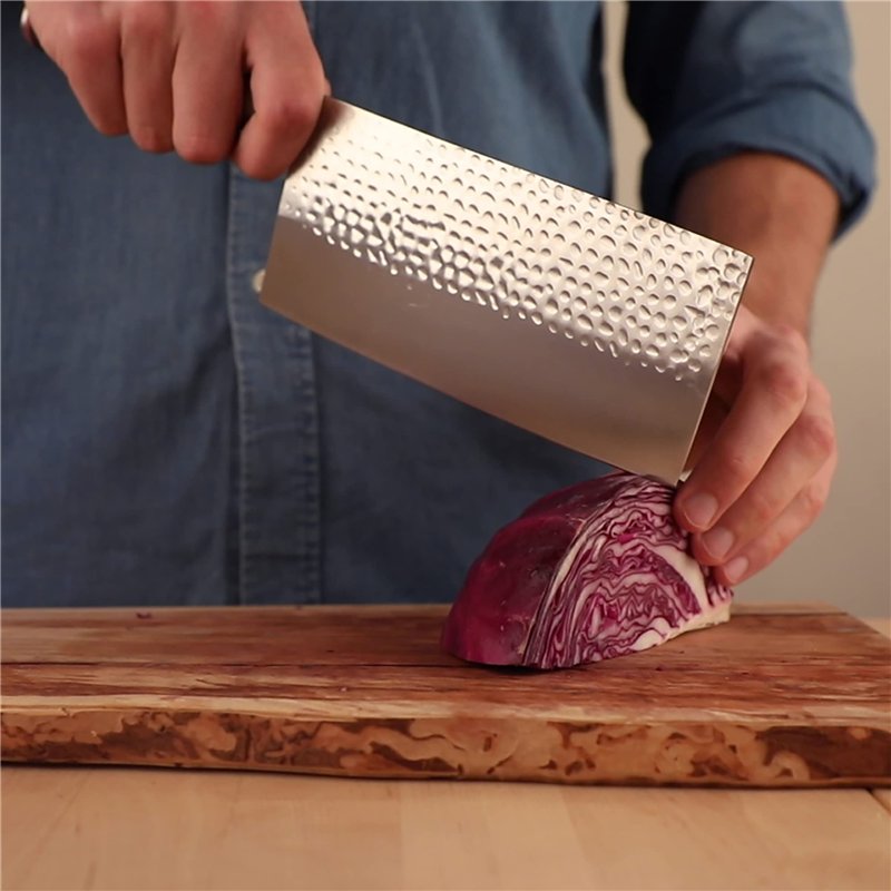 Image secondaire de KOTAI | Hachoir Chinois | Coupe Légumes, Viandes | Feuille de Boucher | Couteau de Boucher | Lame de 19 cm | Martelé et Aiguisé 