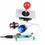 EG STARTS Classique Arcade DIY Kits USB Encoder Pour PC Joystick + 8 façons Stick + Chrome Plaqué LED Illuminé Bouton Poussoir 1