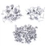 100 Pièces Boucles d'Oreilles Clous en Acier Inoxydable Boucle d'Oreille Flat Pad (2 Tailles) avec 100 Pièces Dos de Boucle d'Or