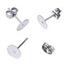 100 Pièces Boucles d'Oreilles Clous en Acier Inoxydable Boucle d'Oreille Flat Pad (2 Tailles) avec 100 Pièces Dos de Boucle d'Or
