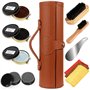 Kit pour Cirage de Chaussures avec étui élégant en cuir PU