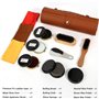 Kit pour Cirage de Chaussures avec étui élégant en cuir PU, Kit pour cirage de chaussures de voyage 12 pièces