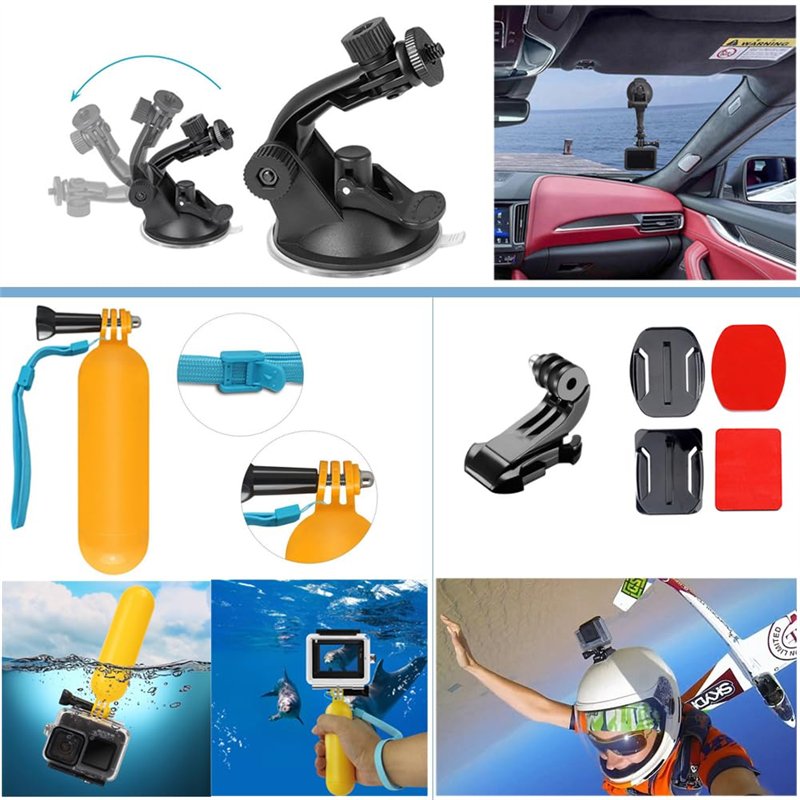 Image secondaire de YEHOLDING 13-en-1 Accessoires pour Gopro, Kit d'accessoires pour caméra d'action Compatible avec GoPro Hero 13 12 11 10 9 8 Max