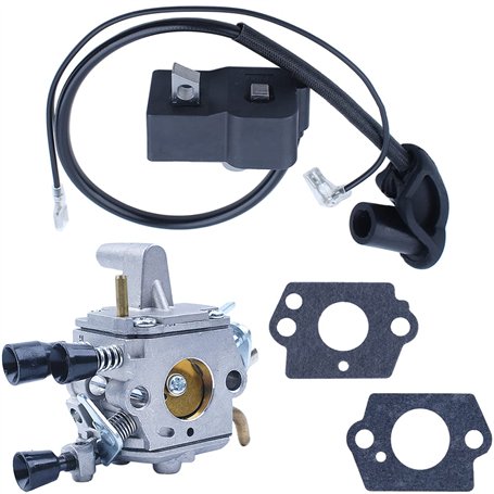 Adefol Carburateur et Bobine d'allumage pour Stihl FS120 FS200 FS250 FS300 FS350 Debroussailleuse