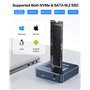 ACASIS External Hard Drive Adapters and M.2 Nvme SSD Enclosures, USB 3.2 10Gbps Dock Disque Durs, Support 2230 2242 2260 2280 M.