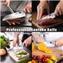 SHAN ZU Couteau de Cuisine, Couteaux Japonais Santoku 18 cm Professionnel Carbone en Acier Inoxydable Allemand Chef Couteaux Uti