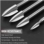 Mèches de Gravure sur Bois, 5 Pcs Ensemble d'Outils de Sculpture pour Accessoires d'Outils Rotatifs avec une Tige de 1/8 pouce A