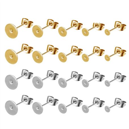 100 Paires Earring Posts Pad