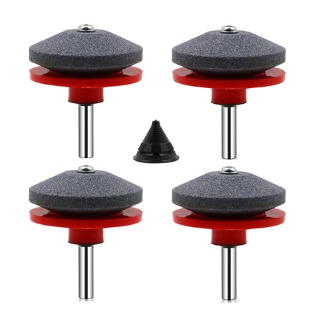 SIYI-XIU 4 Pièces Affuteur Lame Tondeuse Gazon Universel Aiguiseur de Tondeuse Accessoires pour Tondeuses avec 1Pcs Kit D'équili