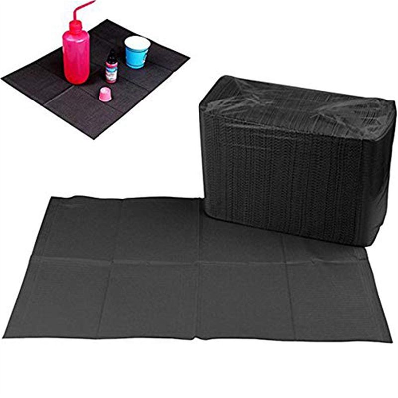 125 pcs bavoirs dentaires noirs, bavoirs de tatouage imperméables jetables de qualité supérieure Unihuby, couvertures de table d