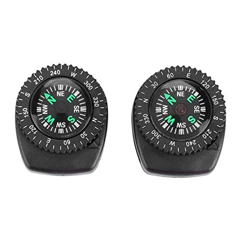 Keenso 2pcs Compas de Poignet, Boussole de Navigation Portable avec Bande de Montre Boussole Imperméable pour Le Camping, Naviga