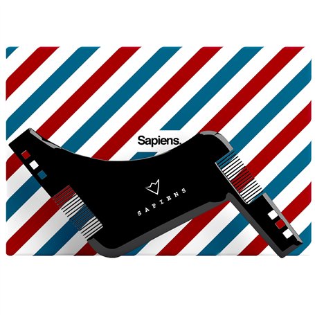 Peigne Pochoir Barbe Homme par Sapiens - Accessoire de Rasage et d’Entretien de Contour de Barbe + Guide d'Utilisation Imprimé +