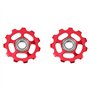VGEBY1 2pcs Poulie de Dérailleur en Alliage d'Aluminium 11 t Vélo Arrière Guide Dérailleur Poulie Roue Jockey Accessoire(Rouge)