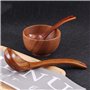 Lot de 3 Louches à Soupe en Bois Naturel - Cuillère Japonaise à Long Manche - Ustensile de Cuisine