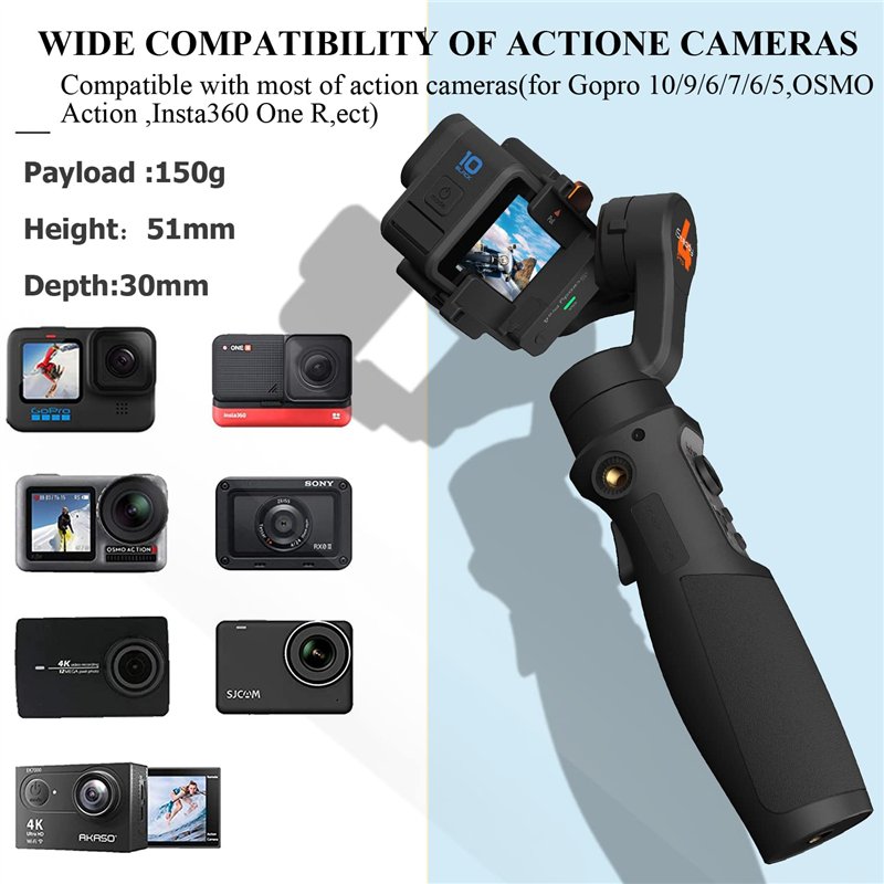 Image secondaire de Hohem iSteady Pro 4 3 Axes Stabilisateur Portable Cardan amélioré,Compatible avec Gopro Hero 13/12/11/10/9/8/7/6/5/DJI Osmo Acti