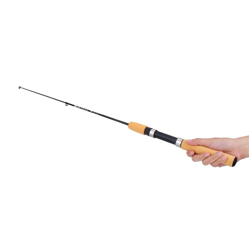 DEWIN Canne à Pêche, Mini Canne à Pêche Rétractable en Fibre de Carbone Pliage Tige de Pêche Télescopique de Glace Antidérapant 