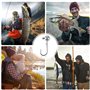 UNOLIGA 49pcs Têtes Plombées Crochets Kit de Hameçons de Pêche, Brochet pour Leurre Souple Pêche en Mer (1/2/3.5/5/7/10/14 g)